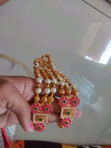 Long Necklace With Earrings- New, Not Used.