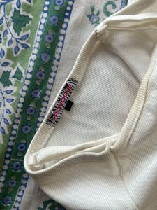 Cute White &amp; Pink Sequenced Tank Top