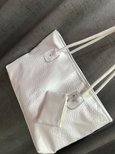 White Faux Leather Tote Bag