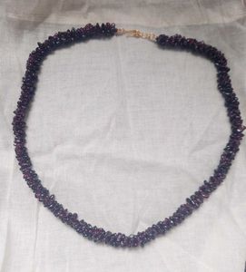 Garnet Chip Necklace with pure silver clasp