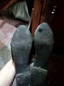 Black GEMEIQ Mules with Gold Accent