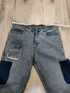 Sc8748 Brinjal Cargo Bootcut Jeans Waist 32