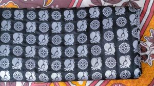 Black &amp; Silver Bird Print Fabric