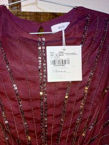 Kazo Maroon Party Dress