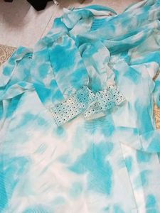 Blue &amp; White Tie-Dye Dress