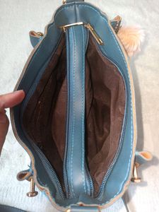 Teal Blue Handheld Sling Bag