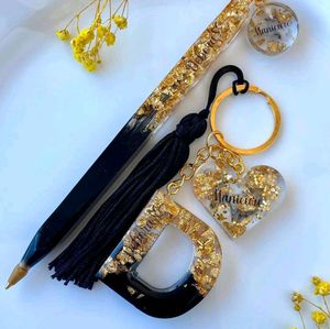 Customised Resin Pen With Keychain
