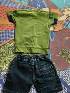 Boys T-Shirt &amp; Jeans Short Set