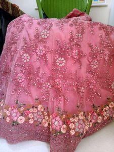 Embroidered Lehenga &amp; Choli With Necklace Free
