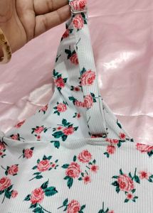 Floral Ruffle Crop Top