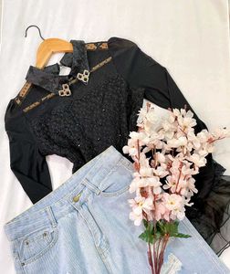 Pinterest Inspired Korean Black Top B