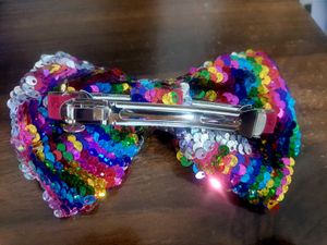 Rainbow Sequin Hair Bow
