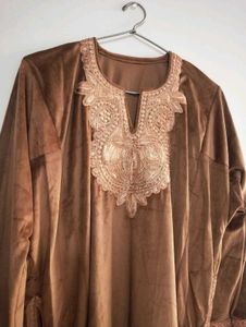 Velvet Kashmiri Phiran with Tilla work