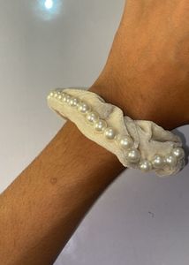 Pearl Embellished Scrunchie