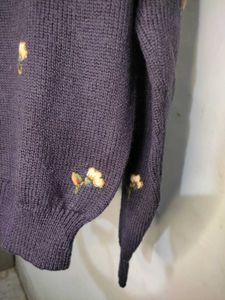 Korean Sweater With Cute Flowers