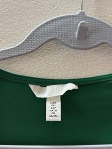 Green Square Neck Top