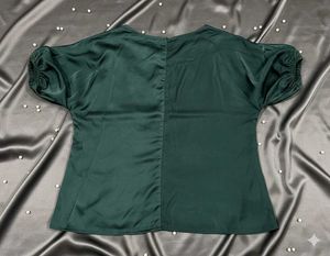 Elegant Green Satin Top
