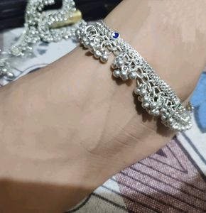 Heavy Anklets In Silver Colour