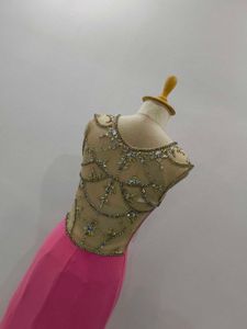 Elegant Pink Slit Gown