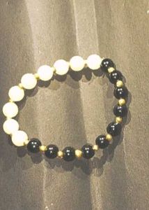 Pearl &amp; Onyx Beaded Bracelet