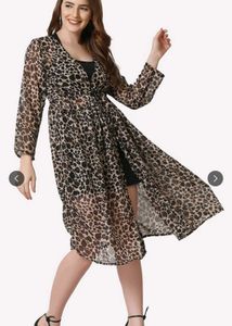 Leopard Print Long Shrug