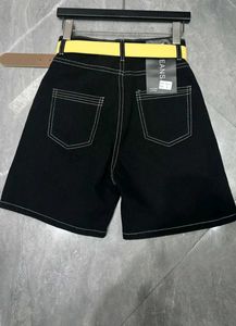 Black Cotton Blend Shorts