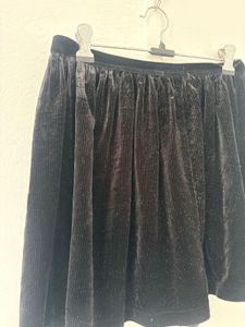 Black Corduroy Mini Skirt