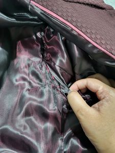 Men Dark Mauve Indo-Western Jacket