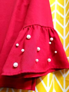 Red Bell Sleeve Top