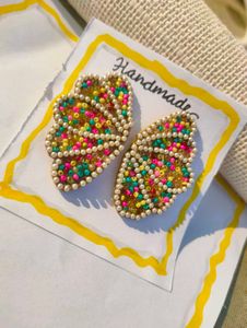 Beaded Butterfly Handmade Earrings