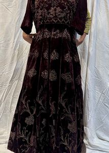 Designer wine Velvet Gown