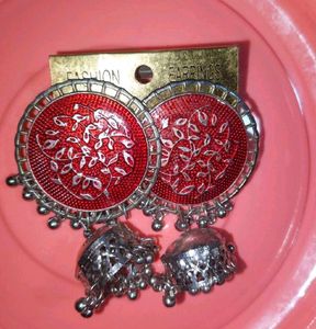Mustard Straight Kurti &amp; 3 Fashion Jhumka Earrings