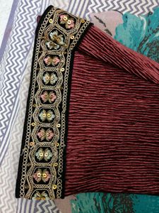Maroon Embellished Kurta