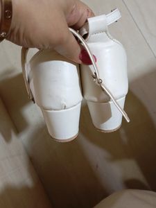 Cindrella Princess White Block Heels