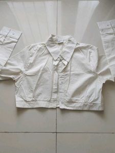White Cropped Shirt