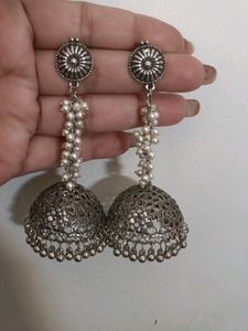 Dangling Silver Jhumka