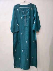Embroidered Teal Kurta