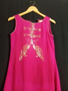 Mohr Pink Printed Kurta(women&#39;s)