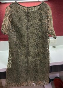 Organza Embroidered Dress With Inner Attached