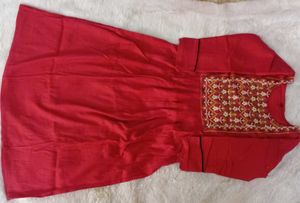 Red Embroidered Dress