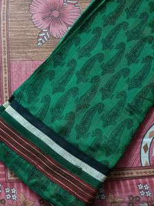 Emerald Green 💚 Printed Saree