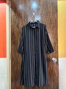 34 bust black shirt dress for women
