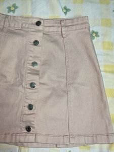 Forever21 Peach Denim Mini Skirt