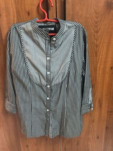 2 time worn Annabelle Striped Button-Down Shirt