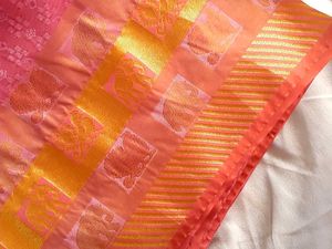 Pink Banarasi Saree with golden border and blouse