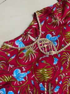 Kids Rayon Kurti Sharara Set(8-10)till Fri