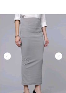 KOREAN LONG Pencil SKIRT- GREY