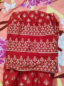 Red &amp; Gold Fit &amp; Flare Dress