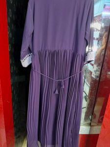 Purple Pleated Maxi Dress