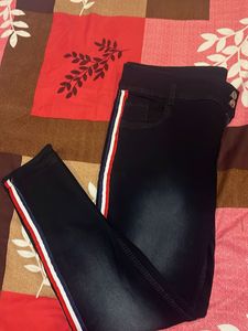 Black Faded Denim Jeans Skinny Ankle Fit